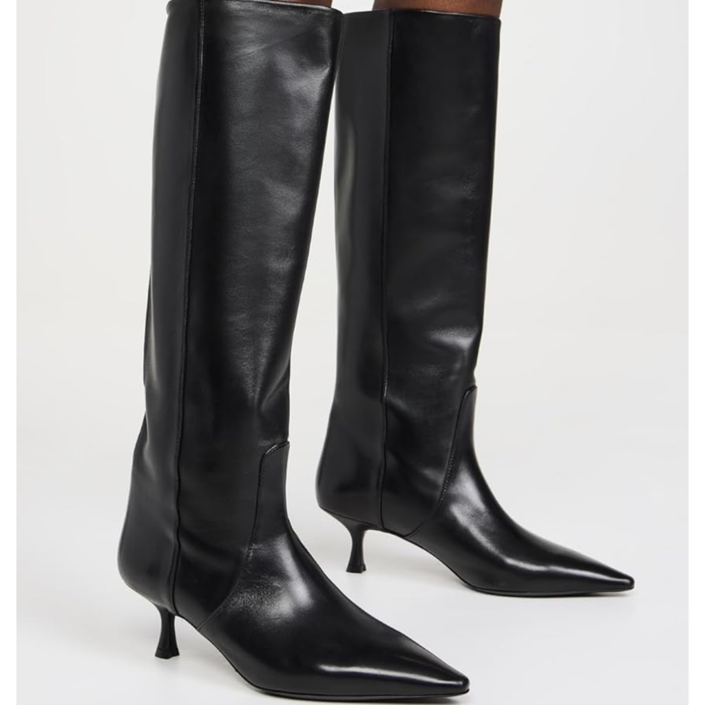 Stuart Weitzman Xcurve 85 Slouch Pointed Leather Boots